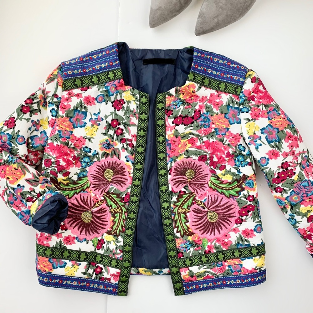 EMBROIDERED floral Jacket - Picture 5 of 7
